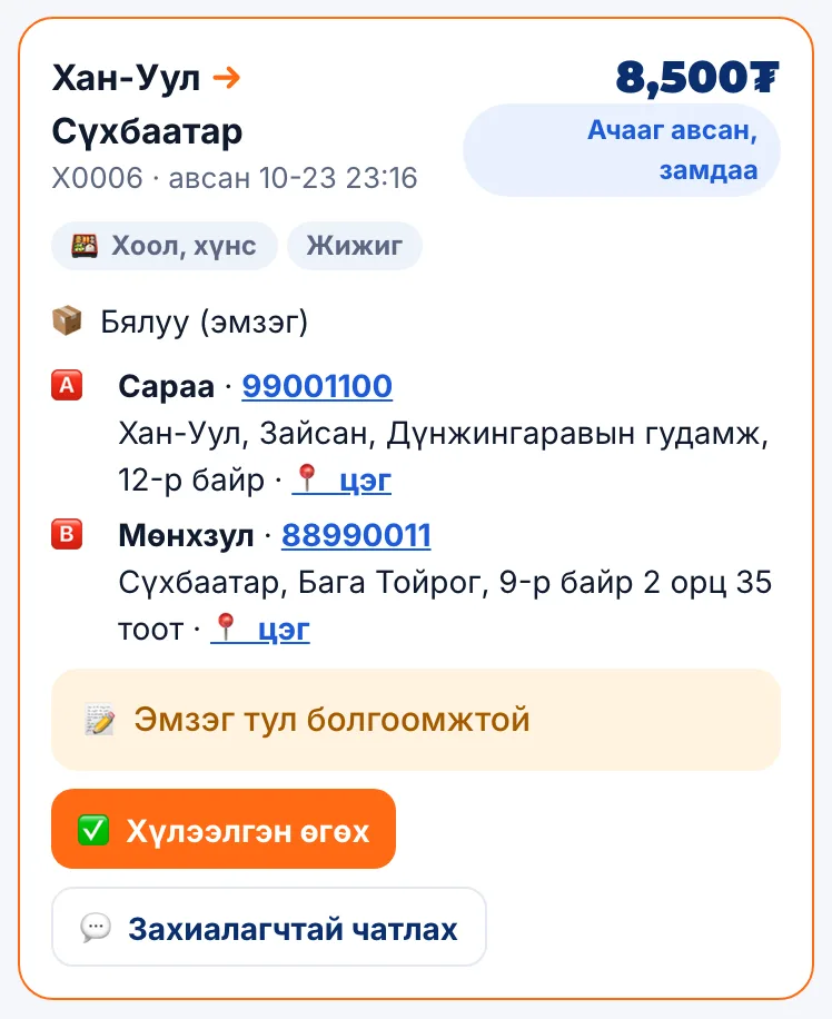 Гартаа байгаа ажил